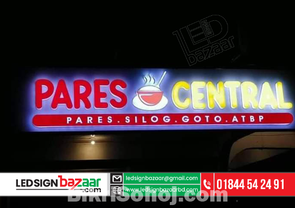 Acrylic Top Letter with Led Sign Board Neon Sign Board